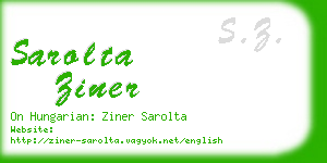 sarolta ziner business card